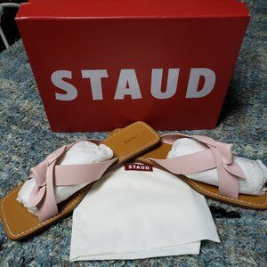 NIB STAUD Lei Leather Flip Flop Sandals Blush